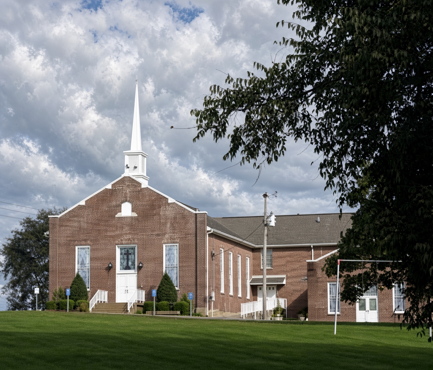 The brick church with a white steeple on Nolensville Road.